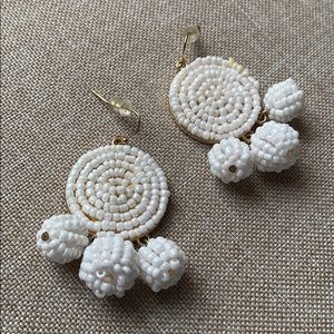 White beaded earrings